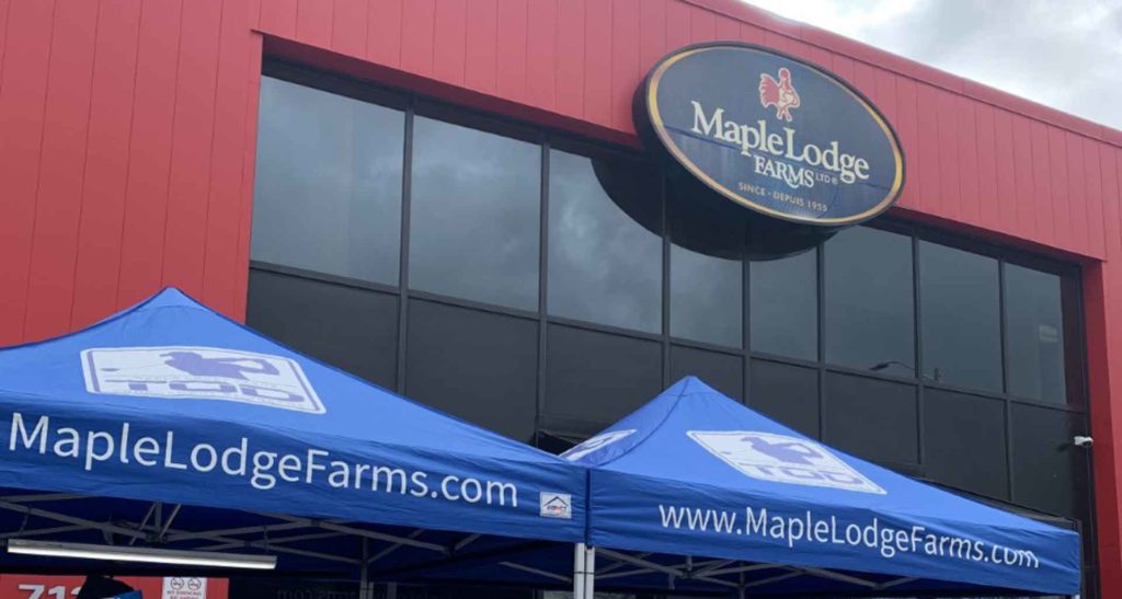 A photo outside the Maple Lodge Farms facility.