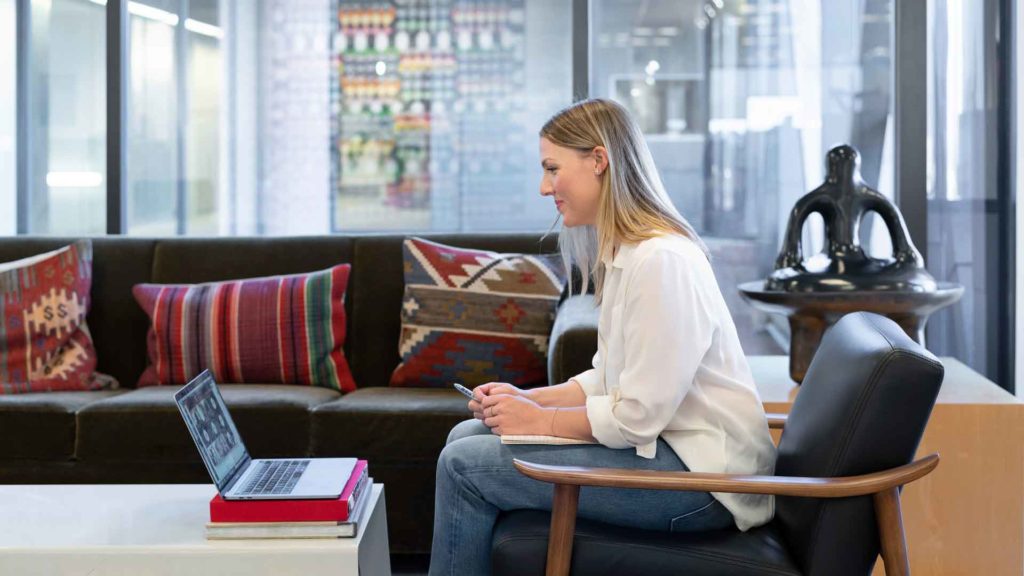 A well lit, distraction free space is important for a successful virtual job fair.
